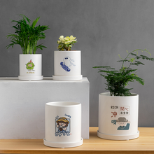 Load image into Gallery viewer, Matte Straight Personality Indoor Ceramic Flowerpot