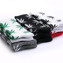 Load image into Gallery viewer, Threaded Tube Maple Leaf Printed Cotton Socks