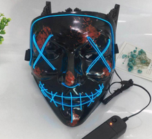 Load image into Gallery viewer, Halloween Cold Light Ghost Step Dance Clothes Glow Mask LED Flash Ghost Face Adult Fluorescent Dance Mask