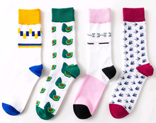Load image into Gallery viewer, Contrast men's personality cotton socks geometric stockings