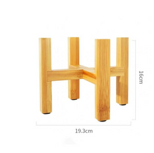 Load image into Gallery viewer, Floor Four-legged Flower Stand Succulent Bamboo Tray