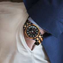 Load image into Gallery viewer, Multifunctional wood quartz watch