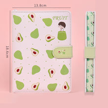 Load image into Gallery viewer, Fruit Print Notebook Planner Magnetic Buckle PU NoteBook Yearly Agenda Color Illustration Daily Plan Kawaii Stationery