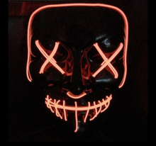 Load image into Gallery viewer, Halloween Cold Light Ghost Step Dance Clothes Glow Mask LED Flash Ghost Face Adult Fluorescent Dance Mask