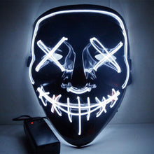Load image into Gallery viewer, Halloween Cold Light Ghost Step Dance Clothes Glow Mask LED Flash Ghost Face Adult Fluorescent Dance Mask