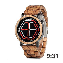 Load image into Gallery viewer, Bamboo LED Display Night Vision Digital Watch