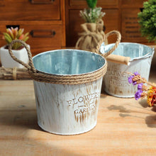 Load image into Gallery viewer, Retro Iron Flower Bucket Dry Flower Vase Decoration Flower Pot