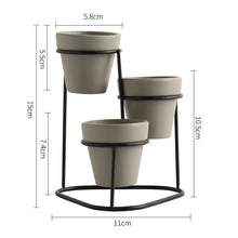 Load image into Gallery viewer, Simple iron frame ceramic flower pot