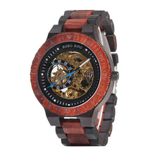 Load image into Gallery viewer, Automatic mechanical watch wood watch wood