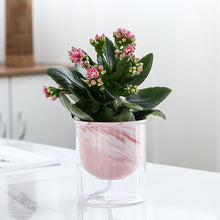 Load image into Gallery viewer, Marbled Hydroponic Ceramic Flower Pot