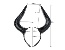 Load image into Gallery viewer, New simulation black horn headband headband Halloween Easter Day party