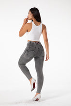 Load image into Gallery viewer, Shascullfites melody regular waist gray jeggings push up jeans bum shaping butt lifting yoga pants