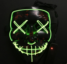 Load image into Gallery viewer, Halloween Cold Light Ghost Step Dance Clothes Glow Mask LED Flash Ghost Face Adult Fluorescent Dance Mask