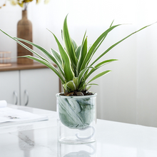 Load image into Gallery viewer, Marbled Hydroponic Ceramic Flower Pot