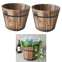 Load image into Gallery viewer, Solid Wood Succulent Plant Pots Carbonized Anticorrosive Wood Flower Box