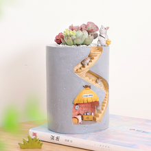 Load image into Gallery viewer, Hedgehog House Resin Succulent Flower Pot Creative Micro Landscape Pot