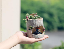 Load image into Gallery viewer, Creative Resin Tree Hole Succulent Flower Pot