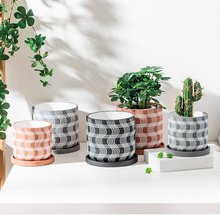 Load image into Gallery viewer, Cement Flower Pot Retro Style Plant Succulent Round With Tray