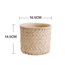 Load image into Gallery viewer, Bamboo flower pot Retro woven storage bamboo basket