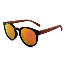 Load image into Gallery viewer, Retro Round Frame Women's Polarized Wood Sunglasses
