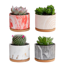 Load image into Gallery viewer, Straight Round Marble Ceramic Succulent Flower Pot