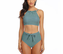 Load image into Gallery viewer, Striped two-piece swimsuit
