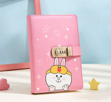 Load image into Gallery viewer, Cartoon password book notebook with lock