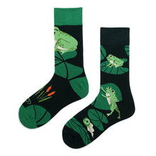 Load image into Gallery viewer, Asymmetrical Color Retro Personality Male And Female Couple Mid-length Cotton Socks