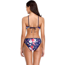 Load image into Gallery viewer, Retro floral print mesh swimsuit