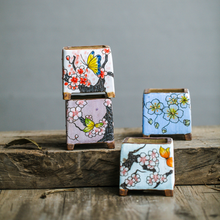 Load image into Gallery viewer, Square potted painted ceramic pots