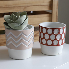 Load image into Gallery viewer, Creative Desktop Cement Ceramic Flower Pot Round