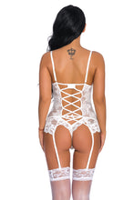 Load image into Gallery viewer, Women's Lace Sheer Sheer Corset Bodysuit