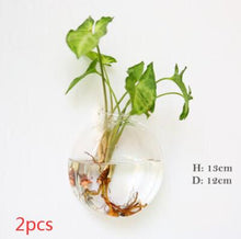 Load image into Gallery viewer, Fashion Wall Hanging Glass Flower Vase Terrarium Wall Fish Tank Aquarium Container Flower Planter Pots Home Garden Decoration