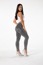 Load image into Gallery viewer, Shascullfites melody regular waist gray jeggings push up jeans bum shaping butt lifting yoga pants