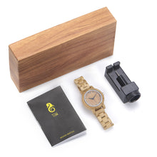 Load image into Gallery viewer, Carbonized Bamboo Digital Face Ladies Quartz Watch