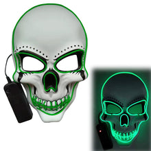 Load image into Gallery viewer, Glowing Mask Scary Ghost Face Halloween Funny White Skull Mask LED Glowing Props