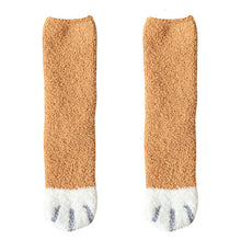Load image into Gallery viewer, Women's Coral Fleece Cat Paw Pattern Kawaii Thick Warm Socks