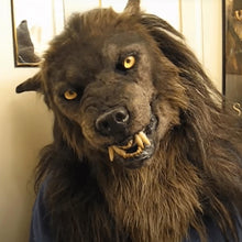 Load image into Gallery viewer, Werewolf Costume Party Mask Halloween Simulation Animal Rotate Headwear Costume Wolf Face Masks Cosplay