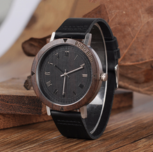 Load image into Gallery viewer, BOBO BIRD wood table handmade bamboo wood leather belt original Japanese movement men's watch