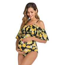Load image into Gallery viewer, Ruffled one-piece maternity swimsuit
