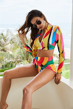 Load image into Gallery viewer, Conservative Print Bikini Ladies Split Body Long Sleeve New Swimsuit Swimwear