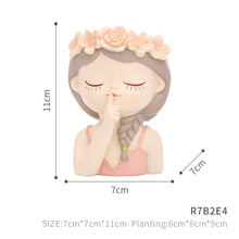 Load image into Gallery viewer, Cartoon Girl Desktop Succulents Potted Flower Pot