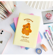 Load image into Gallery viewer, Little Bear Plastic Sleeve Schedule Book Cute Girl Heart Full Color Notebook Student Hand Account