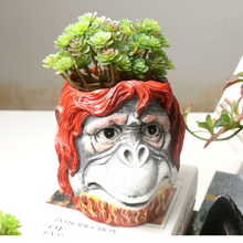 Load image into Gallery viewer, Simulation Resin Ape Head Flower Pot