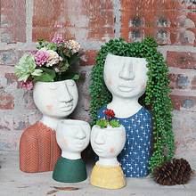 Load image into Gallery viewer, Happy House Art Portrait Sculpture Flower Pot Flower Vessel