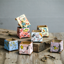 Load image into Gallery viewer, Square potted painted ceramic pots