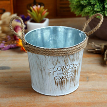 Load image into Gallery viewer, Retro Iron Flower Bucket Dry Flower Vase Decoration Flower Pot