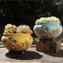 Load image into Gallery viewer, Hand-painted Large-caliber Succulent Flower Pot Coarse Ceramic Breathable
