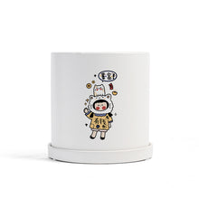 Load image into Gallery viewer, Matte Straight Personality Indoor Ceramic Flowerpot