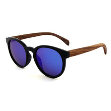 Load image into Gallery viewer, Retro Round Frame Women's Polarized Wood Sunglasses